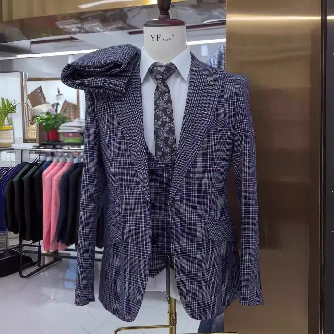 Nathan – Slim Fit Herenpak met Ruitpatroon