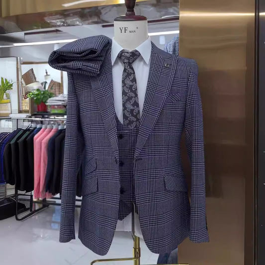 Nathan – Slim Fit Herenpak met Ruitpatroon