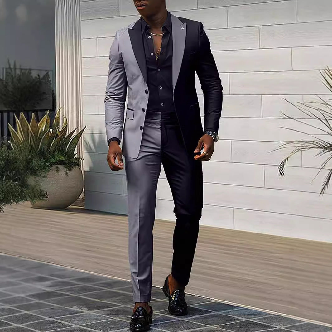 Eric – Stijlvolle Heren Drie-delig Pak met Contrastkleur