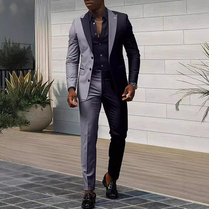 Eric – Stijlvolle Heren Drie-delig Pak met Contrastkleur