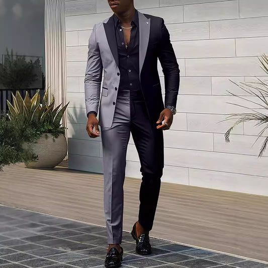 Eric – Stijlvolle Heren Drie-delig Pak met Contrastkleur
