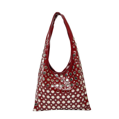Women's Polka Dot Rivet Shoulder Bag