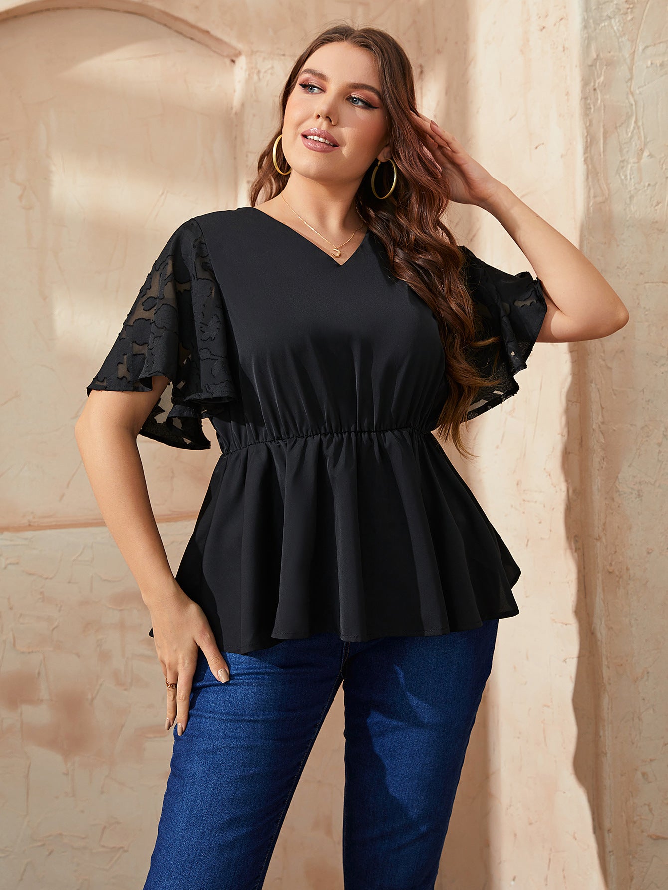 Plus Size Fashion Loose And Slimming Top