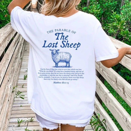Joanne – Zachte Katoenen T-Shirts met Bijbelvers Achterkant Print