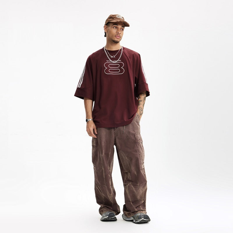 Joshua – Geborduurd T-shirt in Amerikaanse Stijl