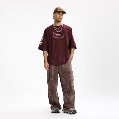 Joshua – Geborduurd T-shirt in Amerikaanse Stijl