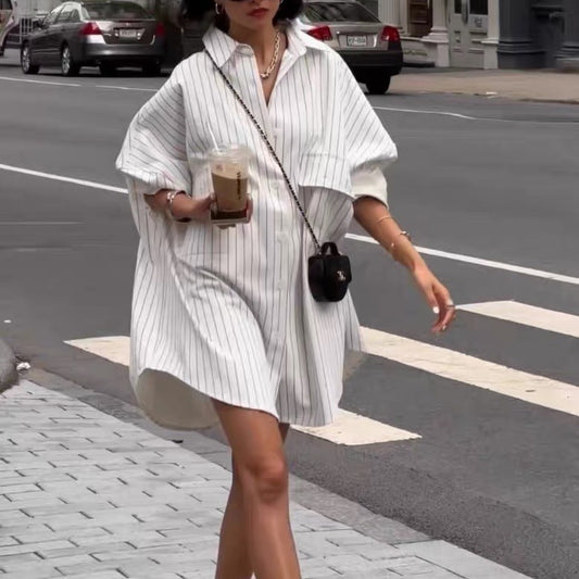 Natasha – Lange Mouwen Casual Overhemd met Zak Boyfriend Stijl