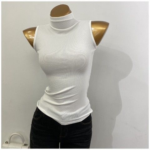 Korean Style Half Turtleneck Sleeveless Vest Top