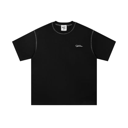 Carol – Ronde Hals T-shirt met Open Lijn Stiksel