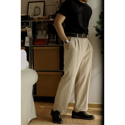 Perry – Losse Rechte Cargo Broek met Dubbele Plooi