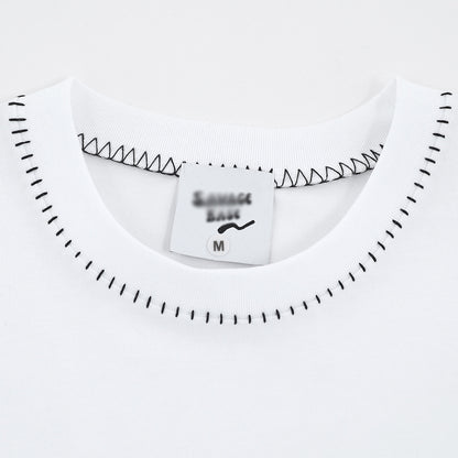 Carol – Ronde Hals T-shirt met Open Lijn Stiksel