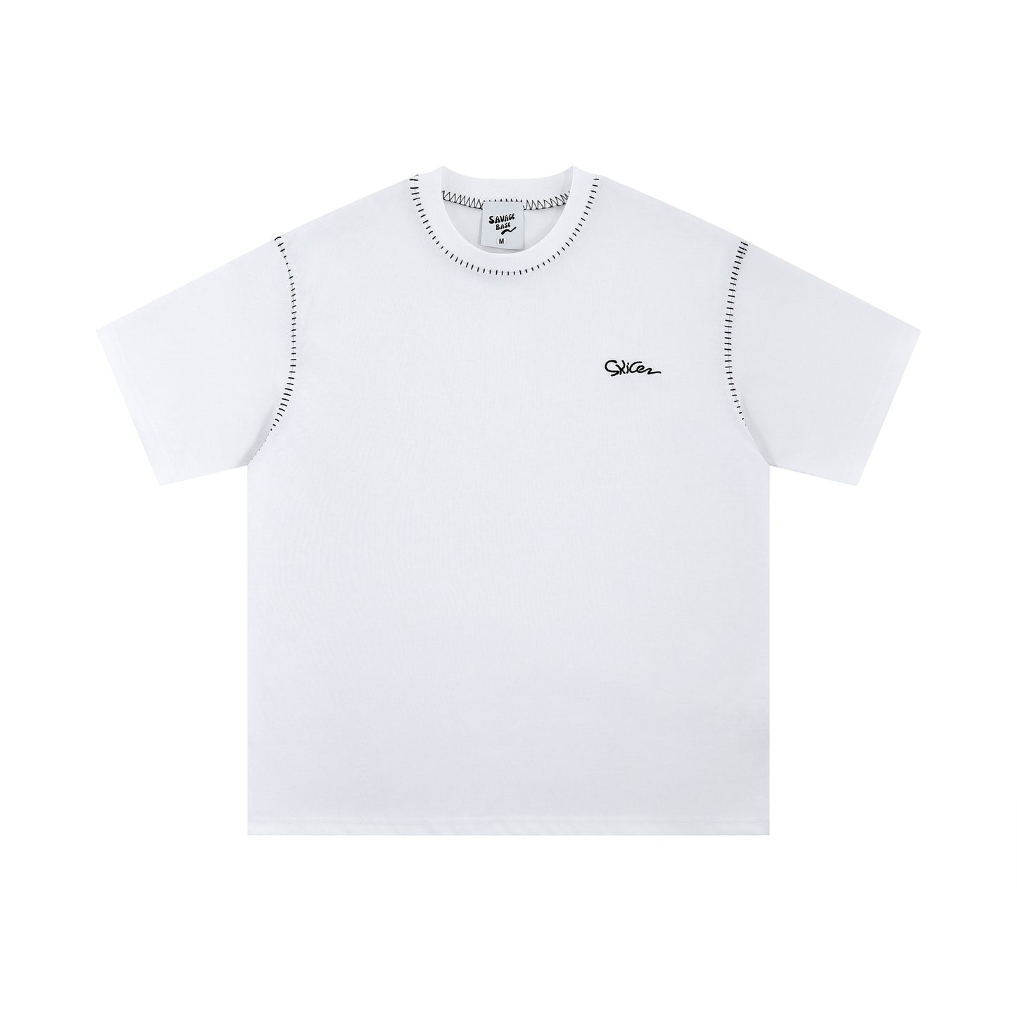 Carol – Ronde Hals T-shirt met Open Lijn Stiksel