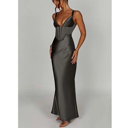 Women's Fashion Fishbone Temperament Camisole Dress