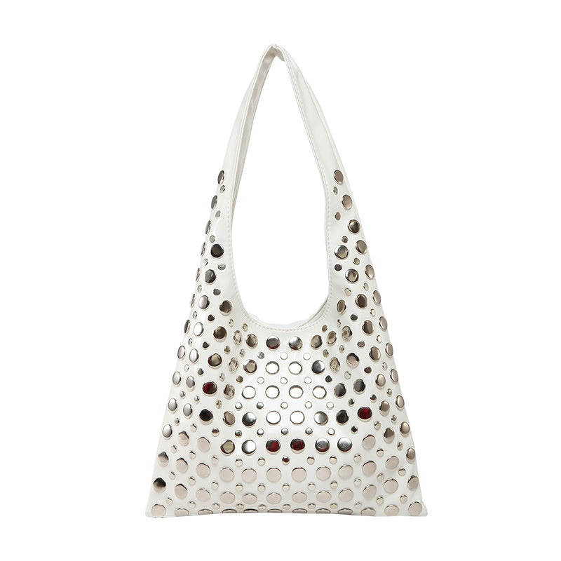 Women's Polka Dot Rivet Shoulder Bag