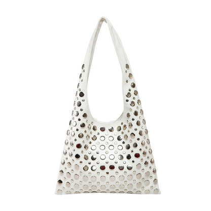 Women's Polka Dot Rivet Shoulder Bag