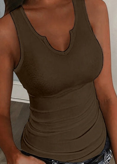 Daily Summer Casual Ribbed White Sleeveless Tank Top For Women