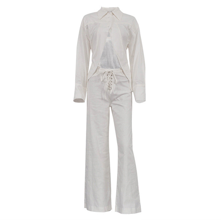 Lydia – Crop Top en Wijde Broek Set