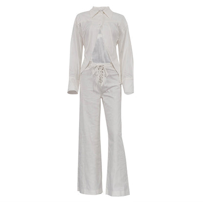 Lydia – Crop Top en Wijde Broek Set