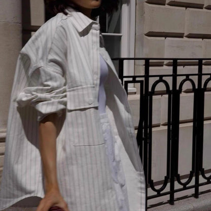 Natasha – Lange Mouwen Casual Overhemd met Zak Boyfriend Stijl