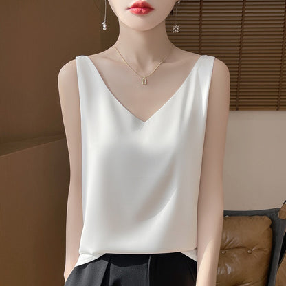 Sling Vest Inner Match Satin Silky Base Loose Sleeveless Top