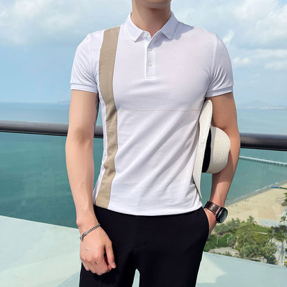 Glenn – Gestreepte Korte Mouw Polo voor Mannen