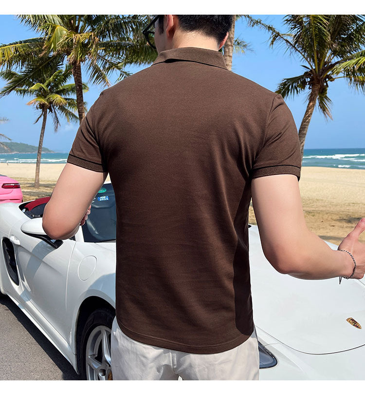 Glenn – Gestreepte Korte Mouw Polo voor Mannen