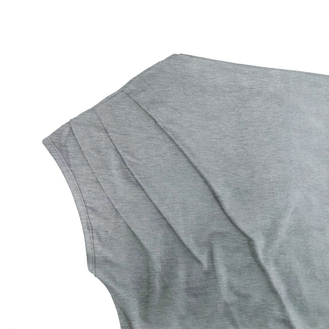 Women's Summer Solid Color Waist Pleat Off Shoulder Short Sleeved T-shirt