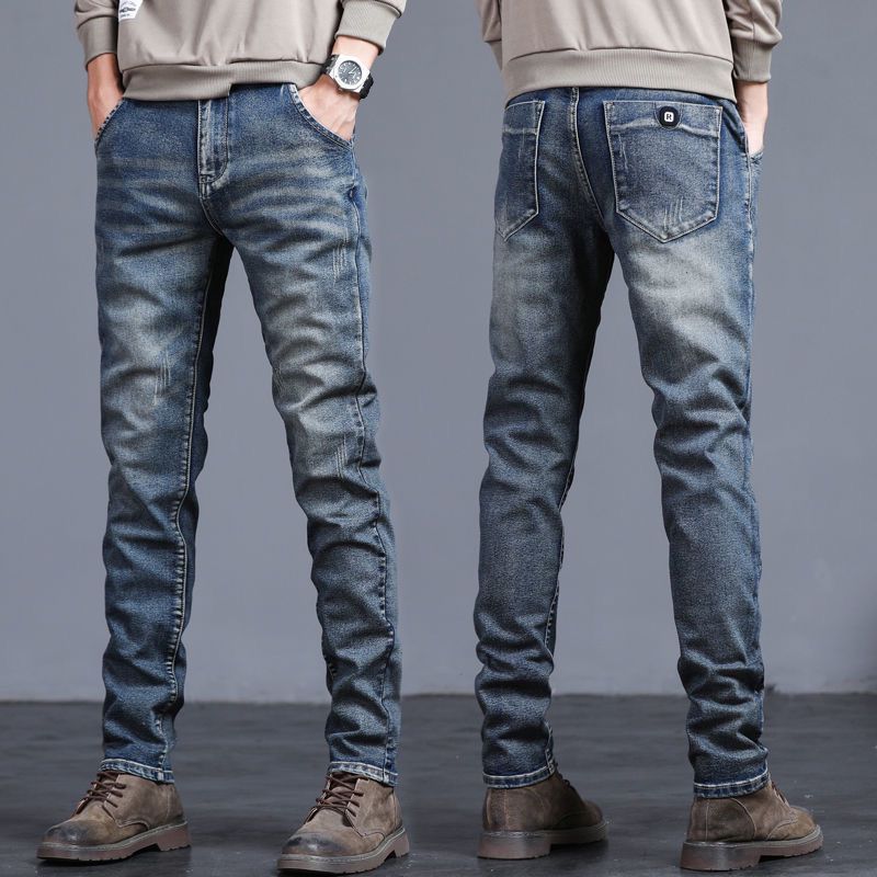 Damon – Slim Fit Jeans met Nostalgische Blauwe Wassing