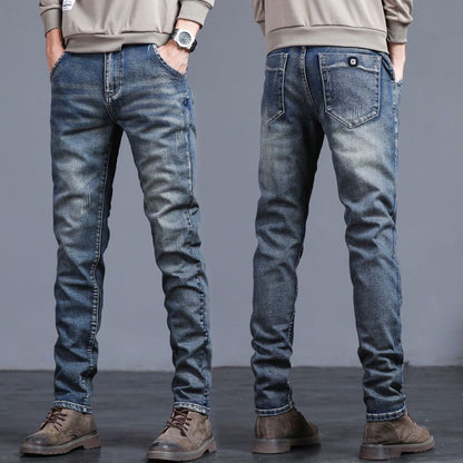 Damon – Slim Fit Jeans met Nostalgische Blauwe Wassing