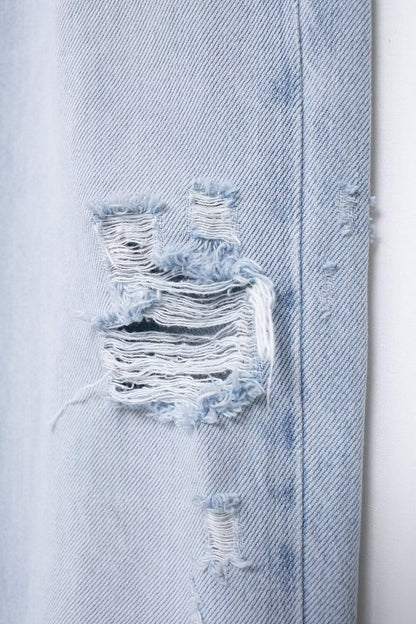 Joanne – Modieuze Decoratieve Wijde Jeans met Gaten