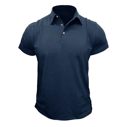Henry – Effen Kleur Korte Mouw Polo Shirt