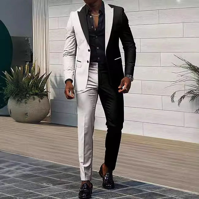 Eric – Stijlvolle Heren Drie-delig Pak met Contrastkleur