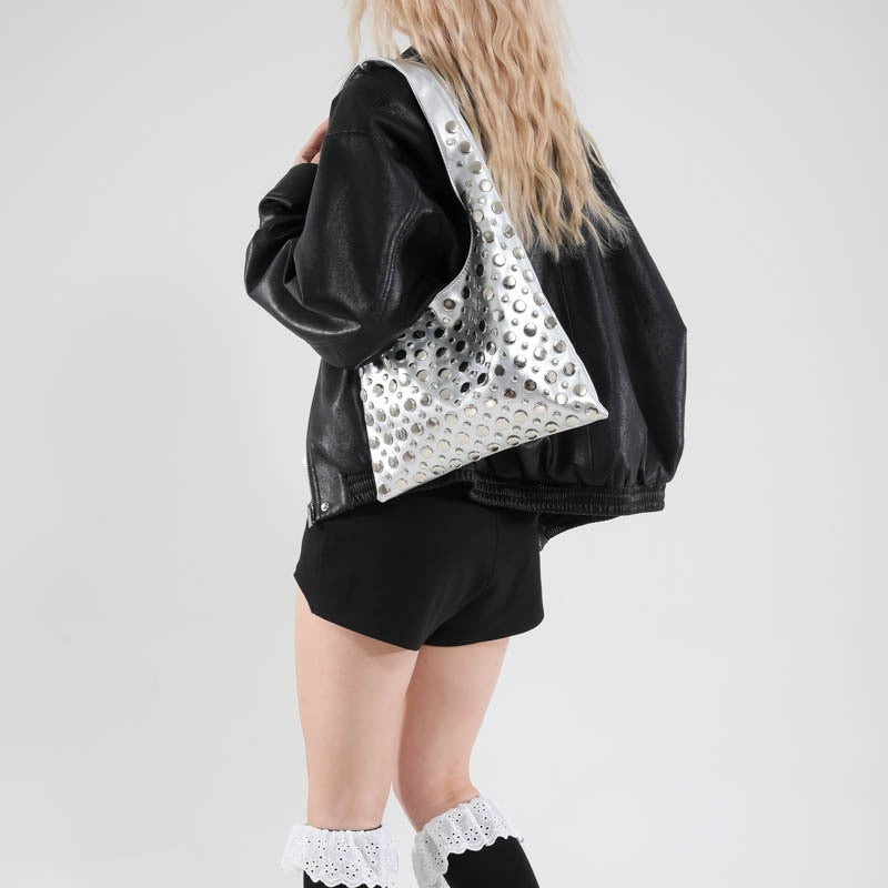 Women's Polka Dot Rivet Shoulder Bag