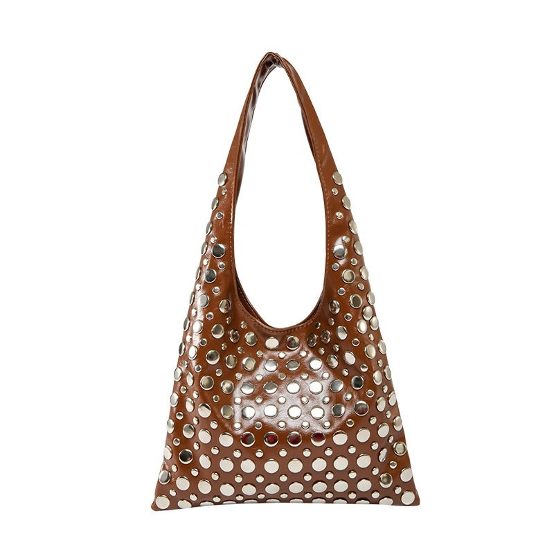 Women's Polka Dot Rivet Shoulder Bag