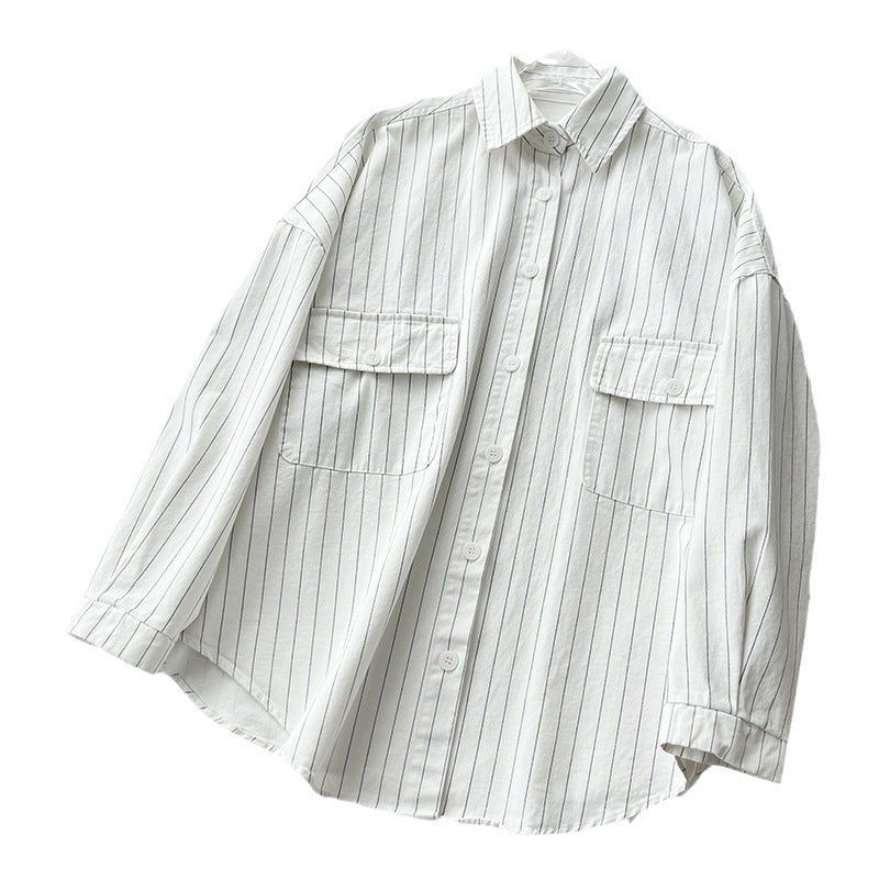 Natasha – Lange Mouwen Casual Overhemd met Zak Boyfriend Stijl