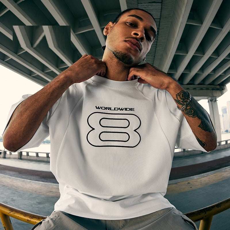 Joshua – Geborduurd T-shirt in Amerikaanse Stijl