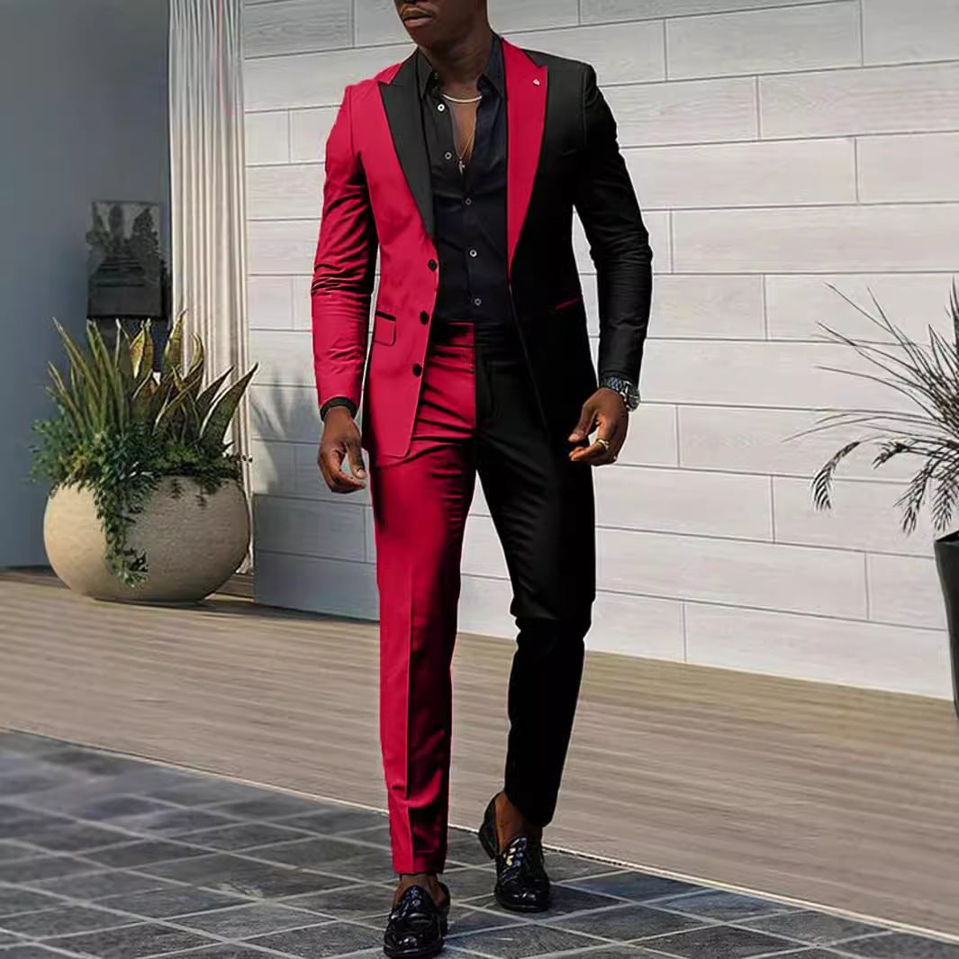 Eric – Stijlvolle Heren Drie-delig Pak met Contrastkleur