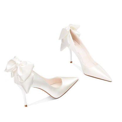 Joan – Puntige Stiletto Avondjurk Schoenen met Strik