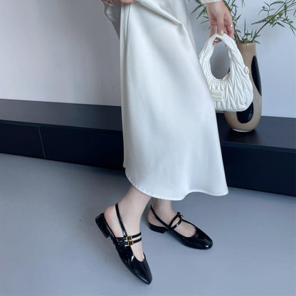 Melanie – Vierkante Teen Semi-slippers met Gesp