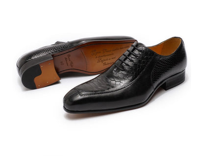 Danny – Trendy Slangenprint Vegan Leren Oxfordschoenen