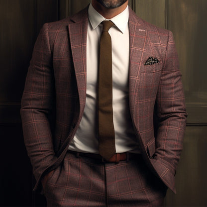 Darren – Casual Herenpak met Dubbele Rij Print