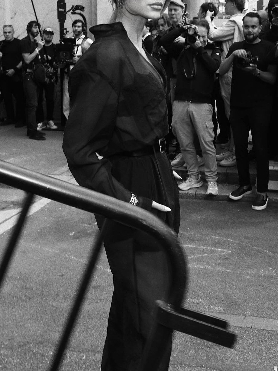 Joy – Zwart Mesh Doorschijnend Top & Hoge Taille Broek Set