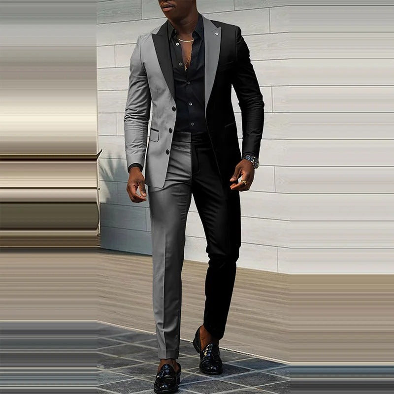 Eric – Stijlvolle Heren Drie-delig Pak met Contrastkleur
