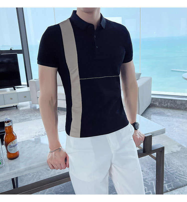 Glenn – Gestreepte Korte Mouw Polo voor Mannen