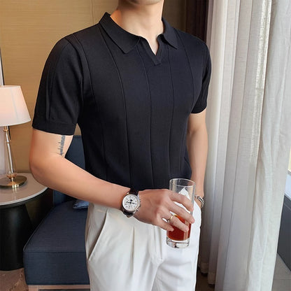 Joel – Zijdeachtig Korte Mouw Business T-shirt