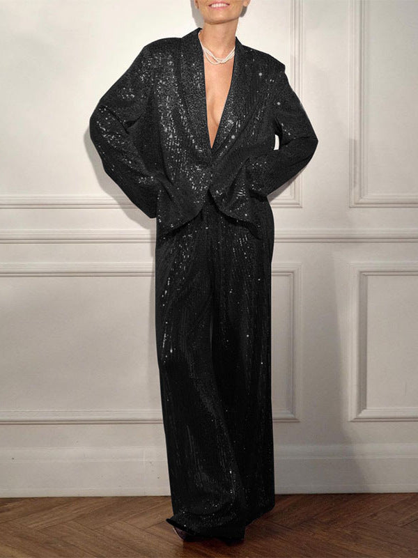 Kim – Pailletten Blazer en Broekpak voor Vrouwen